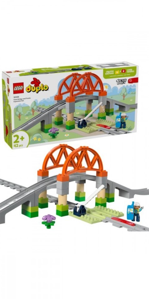 Klocki DUPLO 10426 Most i tory kolejowe - zestaw rozszerzający LEGO Klocki DUPLO 10426 Most i tory kolejowe - zestaw rozszerzający LEGO