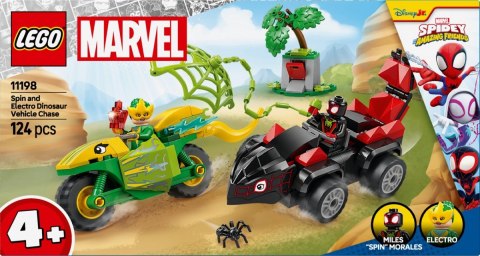 Klocki SPIDEY 11198 Pościg Spina za Electro w dinopojeździe LEGO Klocki SPIDEY 11198 Pościg Spina za Electro w dinopojeździe LEGO