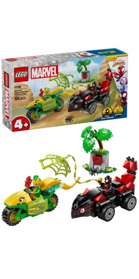 Klocki SPIDEY 11198 Pościg Spina za Electro w dinopojeździe LEGO Klocki SPIDEY 11198 Pościg Spina za Electro w dinopojeździe LEGO