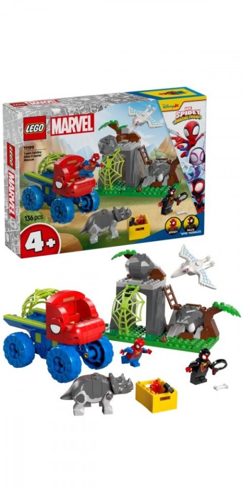 Klocki SPIDEY 11199 Misja ratunkowa zespołu Spidey'ego w dinoterenówce LEGO Klocki SPIDEY 11199 Misja ratunkowa zespołu Spidey'ego w dinoterenówce LEGO