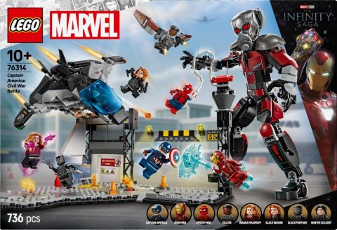 Klocki Super Heroes 76314 Kapitan Ameryka: Wojna bohaterów - bitwa LEGO Klocki Super Heroes 76314 Kapitan Ameryka: Wojna bohaterów - bitwa LEGO