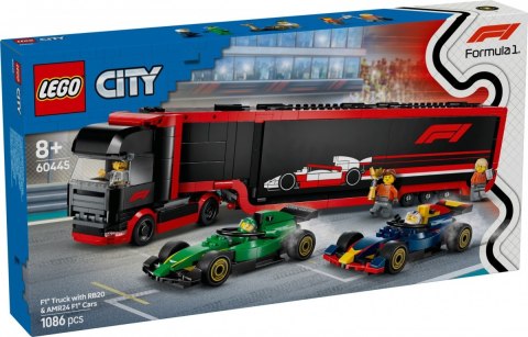 Klocki City 60445 F1 Ciężarówka z bolidami RB20 i AMR24 F1 LEGO Klocki City 60445 F1 Ciężarówka z bolidami RB20 i AMR24 F1 LEGO