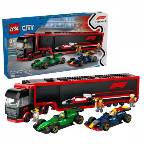 Klocki City 60445 F1 Ciężarówka z bolidami RB20 i AMR24 F1 LEGO Klocki City 60445 F1 Ciężarówka z bolidami RB20 i AMR24 F1 LEGO