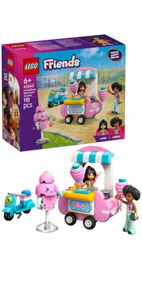 Klocki Friends 42643 Stoisko z watą cukrową i skuter LEGO Klocki Friends 42643 Stoisko z watą cukrową i skuter LEGO