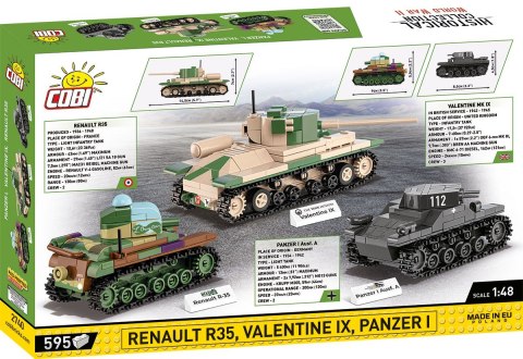 Klocki Renault R35 - Valentine IX - Panzer I Cobi Klocki Klocki Renault R35 - Valentine IX - Panzer I Cobi Klocki