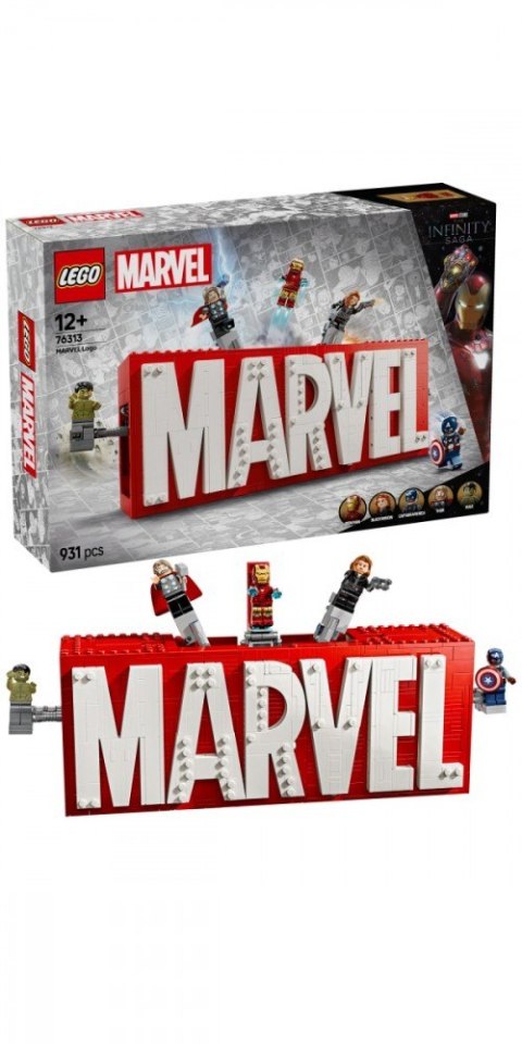 Klocki Super Heroes 76313 Logo MARVEL z minifigurkami LEGO Klocki Super Heroes 76313 Logo MARVEL z minifigurkami LEGO