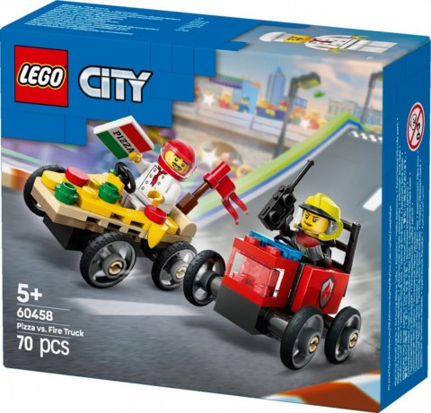 Klocki City 60458 Zestaw wyścigówek: pizza kontra wóz strażacki LEGO Klocki City 60458 Zestaw wyścigówek: pizza kontra wóz strażacki LEGO
