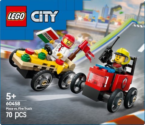 Klocki City 60458 Zestaw wyścigówek: pizza kontra wóz strażacki LEGO Klocki City 60458 Zestaw wyścigówek: pizza kontra wóz strażacki LEGO