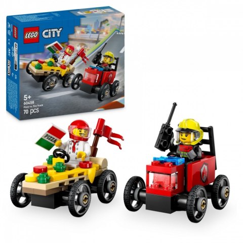 Klocki City 60458 Zestaw wyścigówek: pizza kontra wóz strażacki LEGO Klocki City 60458 Zestaw wyścigówek: pizza kontra wóz strażacki LEGO