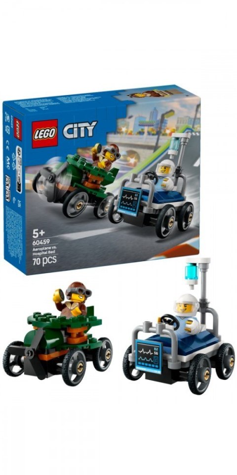 Klocki City 60459 Zestaw wyścigówek: samolot kontra łóżko szpitalne LEGO Klocki City 60459 Zestaw wyścigówek: samolot kontra łóżko szpitalne LEGO