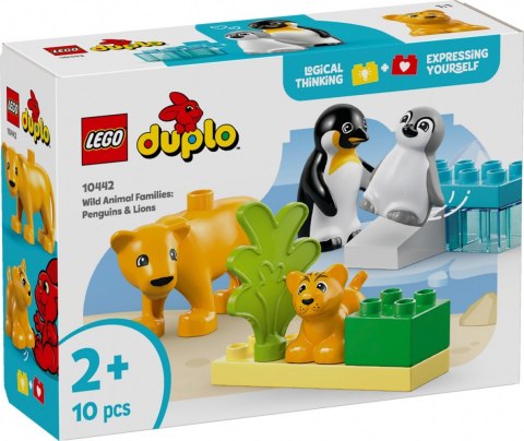 Klocki DUPLO 10442 Rodziny dzikich zwierząt: pingwiny i lwy LEGO Klocki DUPLO 10442 Rodziny dzikich zwierząt: pingwiny i lwy LEGO