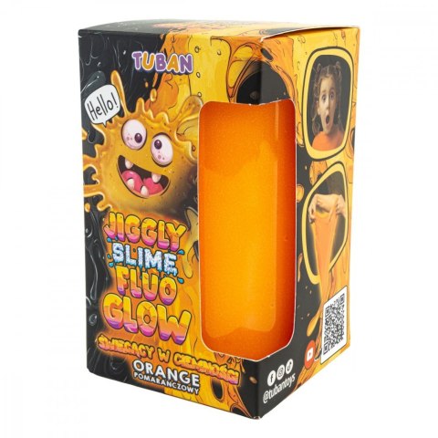 Slime Jiggly Fluo Glow pomarańczowy 430g TUBAN Slime Jiggly Fluo Glow pomarańczowy 430g TUBAN