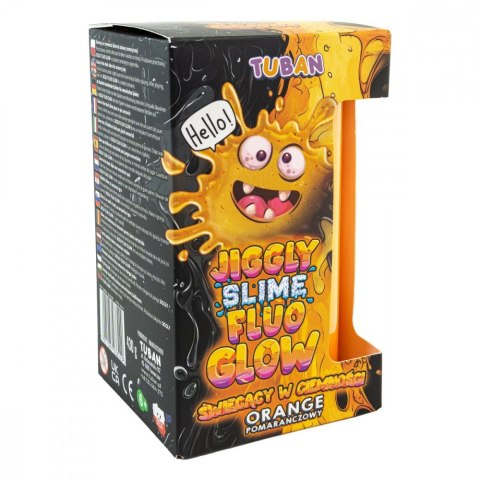 Slime Jiggly Fluo Glow pomarańczowy 430g TUBAN Slime Jiggly Fluo Glow pomarańczowy 430g TUBAN