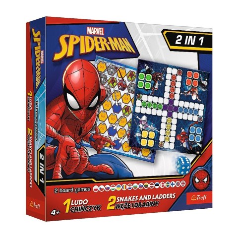 Gra 2w1 Chińczyk / Węże i drabiny, Spider-Man Trefl Gra 2w1 Chińczyk / Węże i drabiny, Spider-Man Trefl