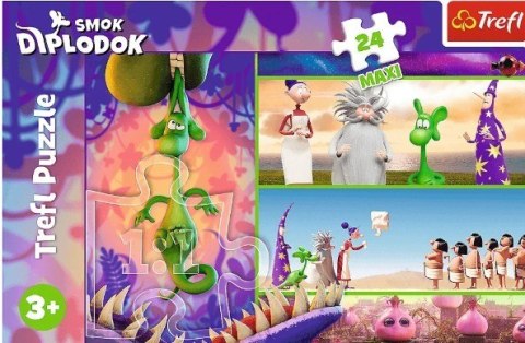 Puzzle 24 elementów Maxi Ciekawski Smok Diplodok Trefl Puzzle 24 elementów Maxi Ciekawski Smok Diplodok Trefl