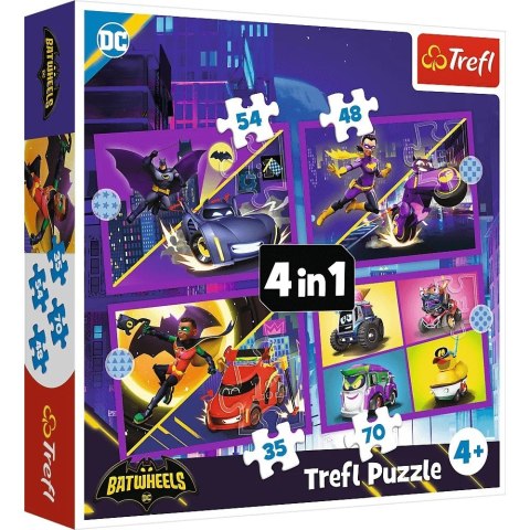 Puzzle 4w1 Batwheels, Poznaj Batwheels Trefl Puzzle 4w1 Batwheels, Poznaj Batwheels Trefl