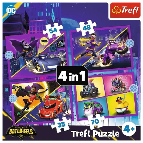 Puzzle 4w1 Batwheels, Poznaj Batwheels Trefl Puzzle 4w1 Batwheels, Poznaj Batwheels Trefl