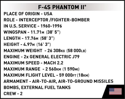 Klocki F-4S Phantom II 608 klocków Cobi Klocki Klocki F-4S Phantom II 608 klocków Cobi Klocki