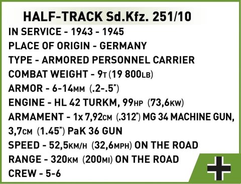 Klocki Half-Truck Sd.Kfz.251 500 klocków Cobi Klocki Klocki Half-Truck Sd.Kfz.251 500 klocków Cobi Klocki
