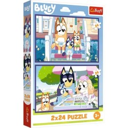 Puzzle 2x24 elementy Bluey zabawna Trefl
