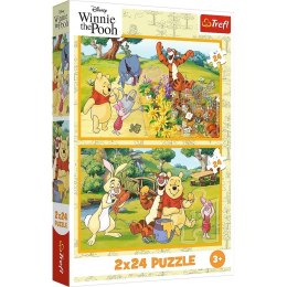 Puzzle 2x24 elementy Kubuś Puchatek Dzień w ogrodzie Trefl