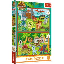 Puzzle 2x24 elementy Małe dinozaury Jurassic World Trefl