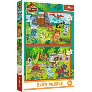 Puzzle 2x24 elementy Małe dinozaury Jurassic World Trefl