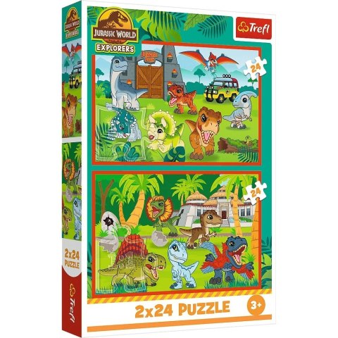 Puzzle 2x24 elementy Małe dinozaury Jurassic World Trefl Puzzle 2x24 elementy Małe dinozaury Jurassic World Trefl