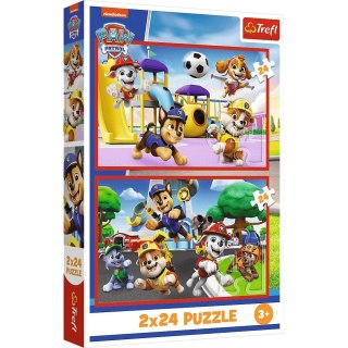 Puzzle 2x24 elementy Psi Patrol Psi dzień zabaw Paw Patrol Trefl