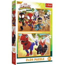 Puzzle 2x24 elementy Spidey i dinozaury Trefl