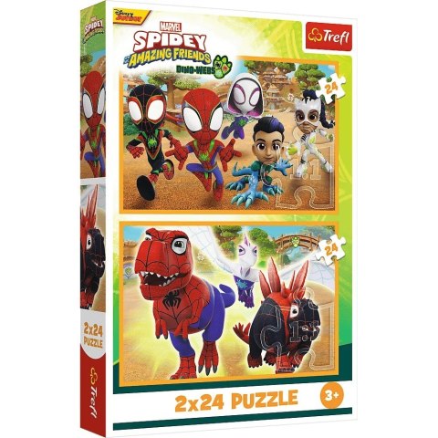 Puzzle 2x24 elementy Spidey i dinozaury Trefl Puzzle 2x24 elementy Spidey i dinozaury Trefl