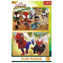 Puzzle 2x24 elementy Spidey i dinozaury Trefl
