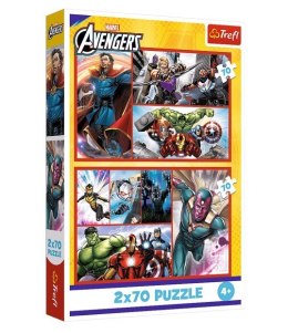 Puzzle 2x70 elementów Avengers Zostań bohaterem Trefl