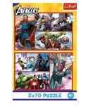 Puzzle 2x70 elementów Avengers Zostań bohaterem Trefl