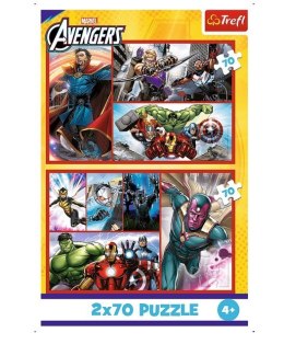 Puzzle 2x70 elementów Avengers Zostań bohaterem Trefl