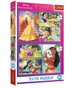 Puzzle 2x70 elementów Księżniczki Disneya Bajkowe dni Trefl