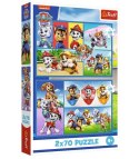 Puzzle 2x70 elementów Psi Patrol rządzi Trefl