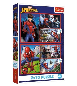 Puzzle 2x70 elementów Spiderman Pajęcze historie Trefl