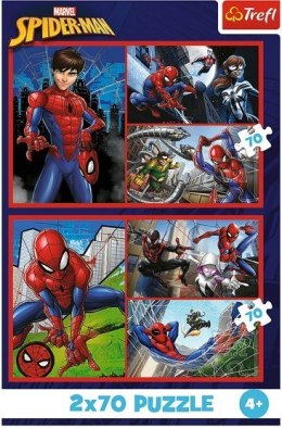 Puzzle 2x70 elementów Spiderman Pajęcze historie Trefl