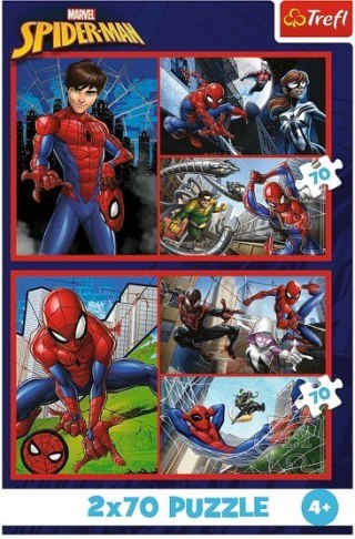 Puzzle 2x70 elementów Spiderman Pajęcze historie Trefl