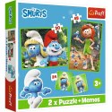 Puzzle 2w1 puzzle i memos Wesołe Zabawy Smerfów Trefl
