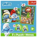 Puzzle 2w1 puzzle i memos Wesołe Zabawy Smerfów Trefl