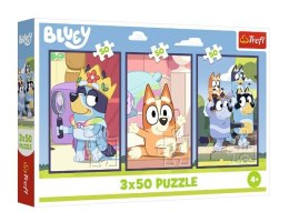 Puzzle 3x50 elementów Bluey rodzina Trefl