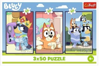 Puzzle 3x50 elementów Bluey rodzina Trefl