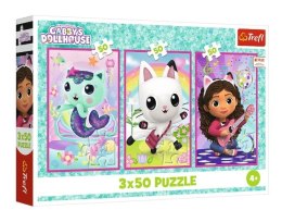 Puzzle 3x50 elementów Gabby i kotki Gabi Trefl