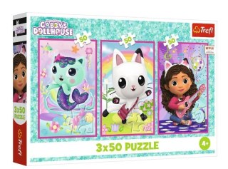 Puzzle 3x50 elementów Gabby i kotki Gabi Trefl