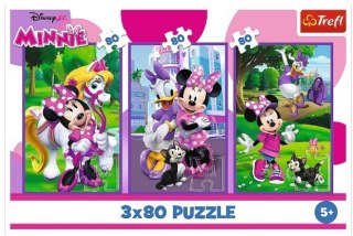 Puzzle 3x80 elementów Minnie i przyjaciele Trefl