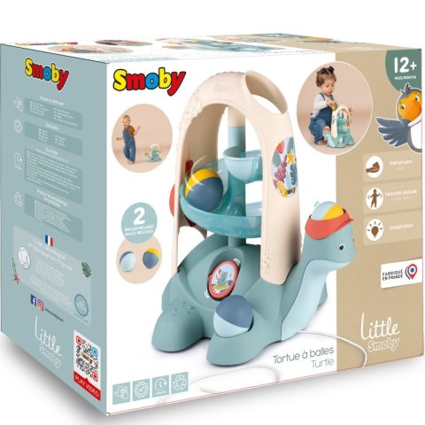 SMOBY LITTLE Żółw do Ciągnięcia ze Zjeżdżalnią dla Piłeczek 12m+ Smoby
