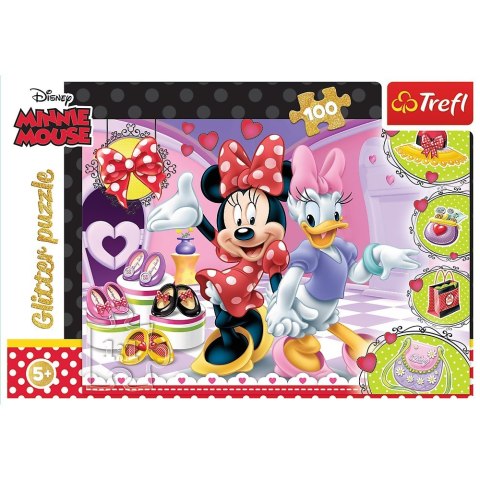 Puzzle 100 elementów Glitter Minnie i błyskotki Trefl Puzzle 100 elementów Glitter Minnie i błyskotki Trefl