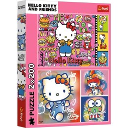 Puzzle 2x200 elementów Hello Kitty i przyjaciele Trefl